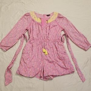 JCrew Pink and Yellow Floral Romper